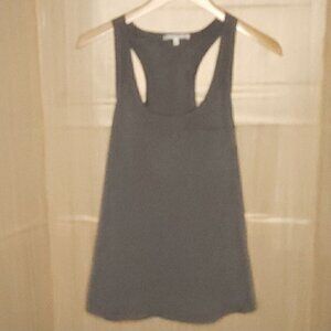 Collective Concepts Grey Silky Sleeveless Top Zipper Trim Medium